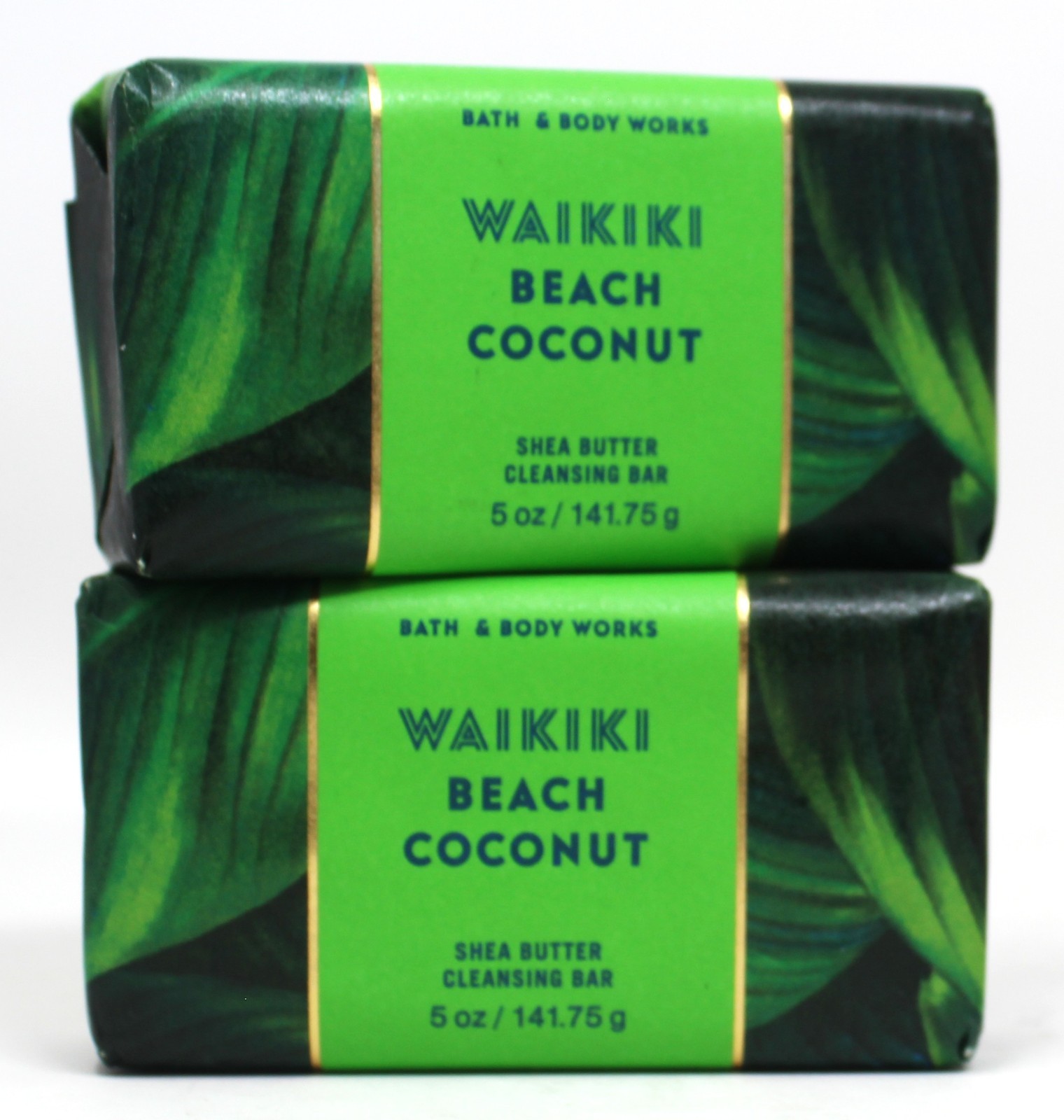x2 Bath Body Works Waikiki Beach Coconut Shea Butter Cleansing Bar Soap 5 oz New