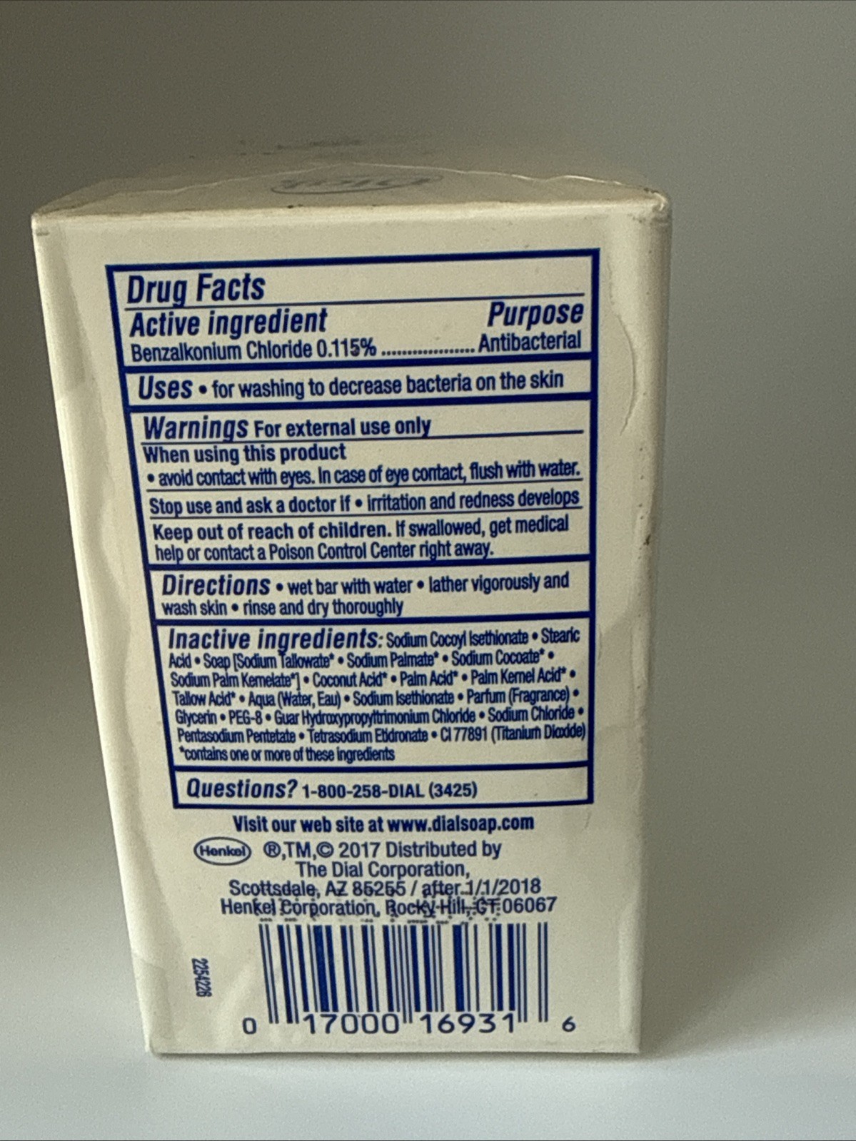 Dial Complete 2-in-1 Moisturizing & Antibacterial Beauty Bar Soap Coconut Milk