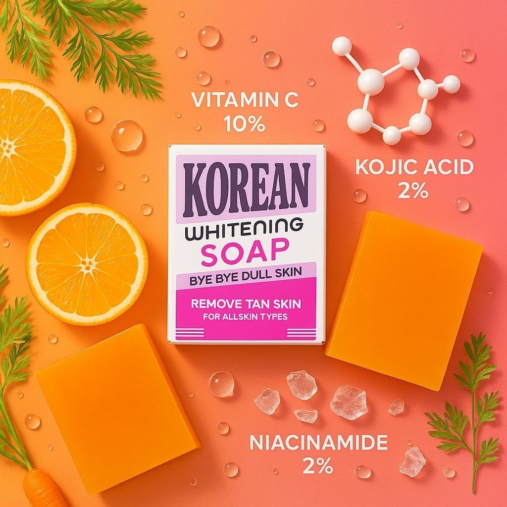 Korean Whitening Soap – Bye Bye Dull Skin, Remove Tanning, Brightening Face & Bo