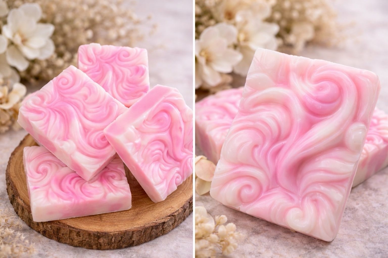 Handmade Milk Soap with Rose Scent & Vitamin E. Unit 3oz-4oz