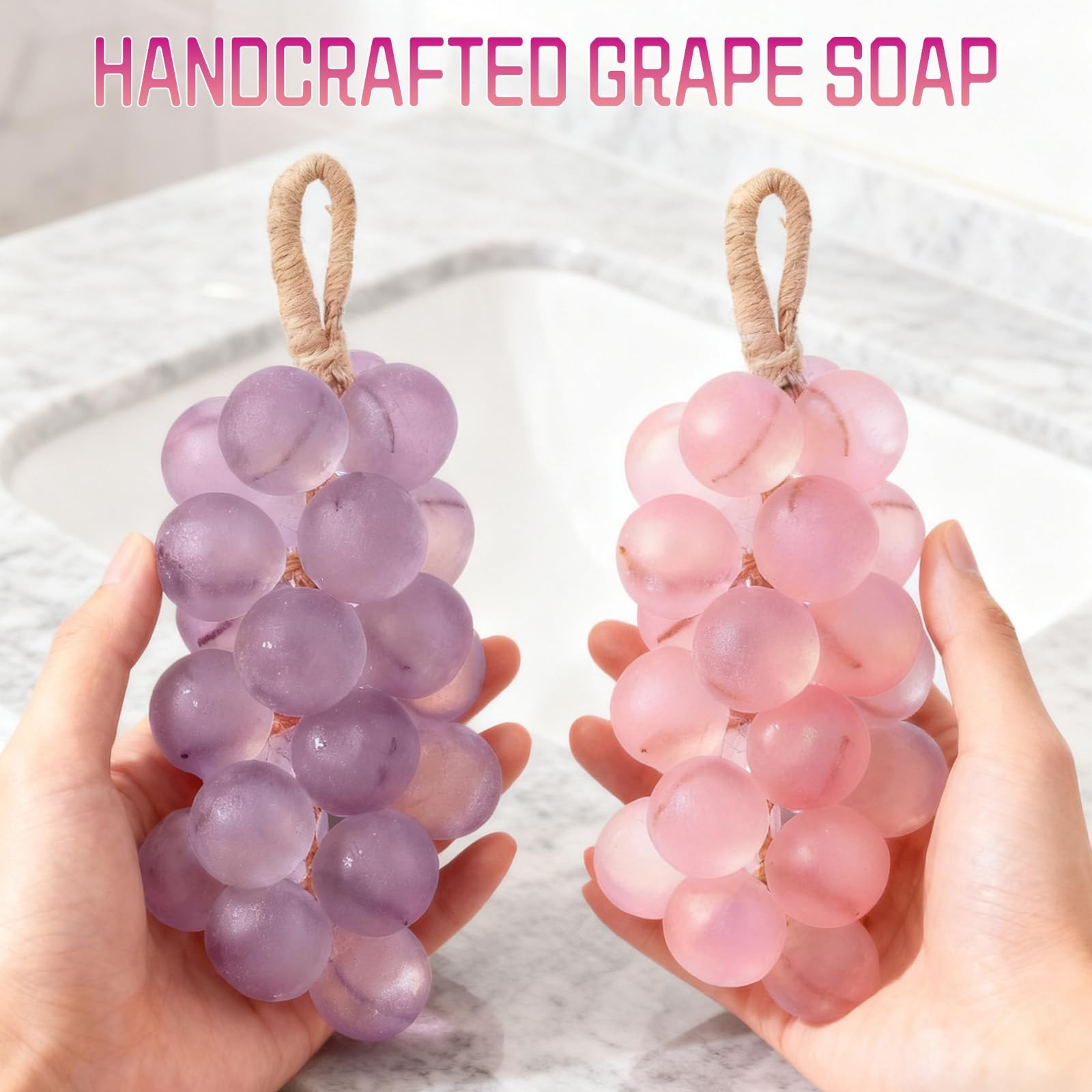 HDFDREO Grape Soap,Grape Soap On A Rope,Handmade 1 Fl Oz (Pack of 1), Purple