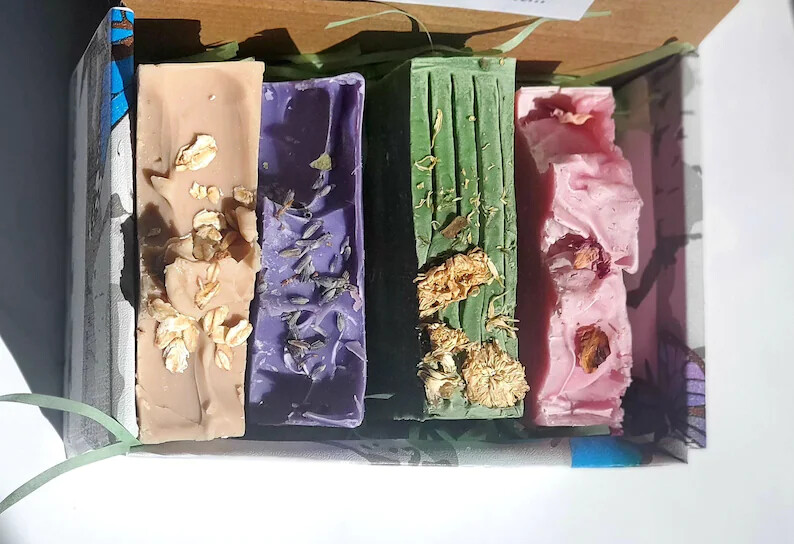 Handmade Cold Process Soap | Natural Bar Soaps -Goat Milk, Lavender, Aloe, Rose