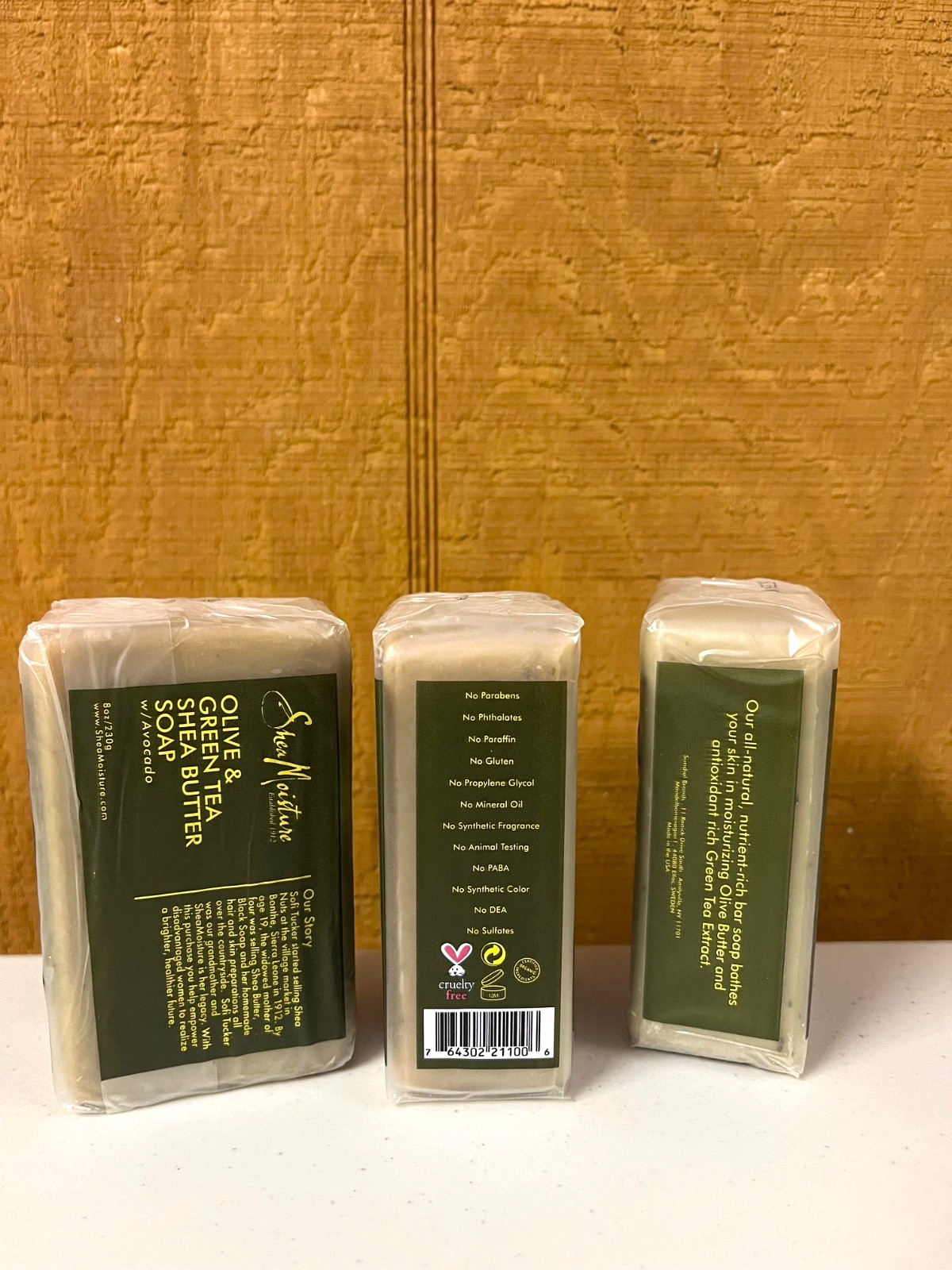 *SEE PHOTOS* 3 Shea Moisture Olive & Green Tea Shea Butter Soap 8 Oz. Each