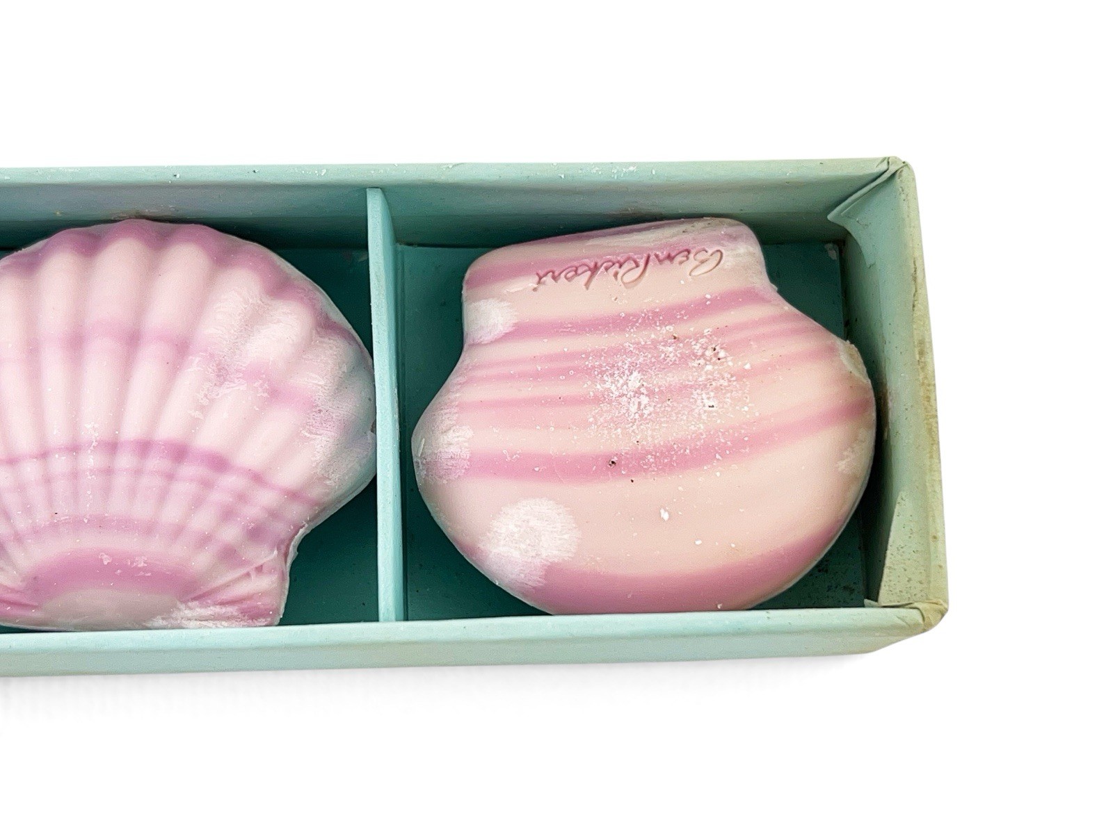 Vtg Sea Shell Soap By Ben Rickert Purple Beach Bathroom Decor Box
