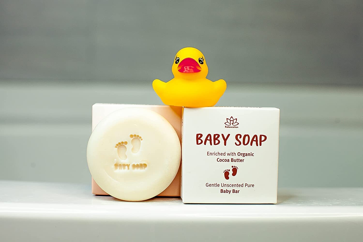 Relaxcation Unscented Baby Soap Bar with Cocoa Butter-Handmade in USA-Pack of 3