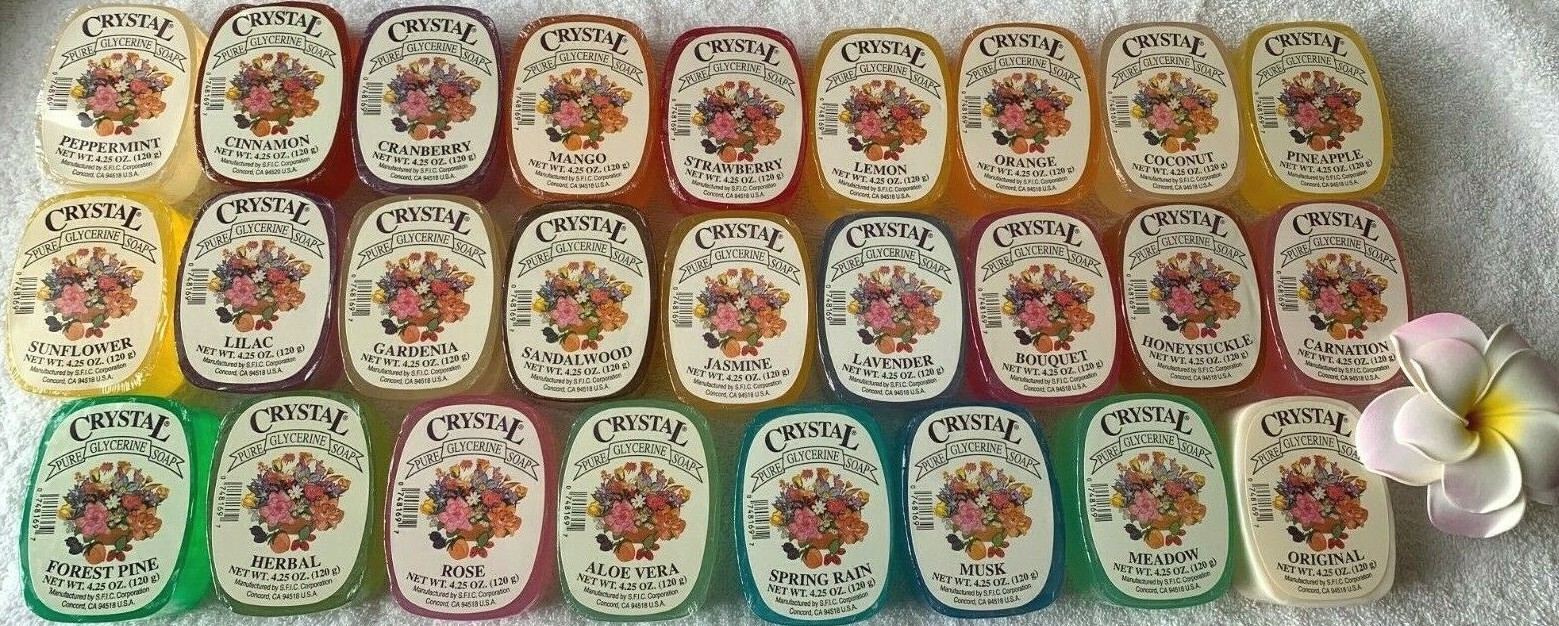 CRYSTAL PURE GLYCERINE Soap***U chOOsE scEnt(s)***4.25 oz/120 g~BRAND NEW~SEALED