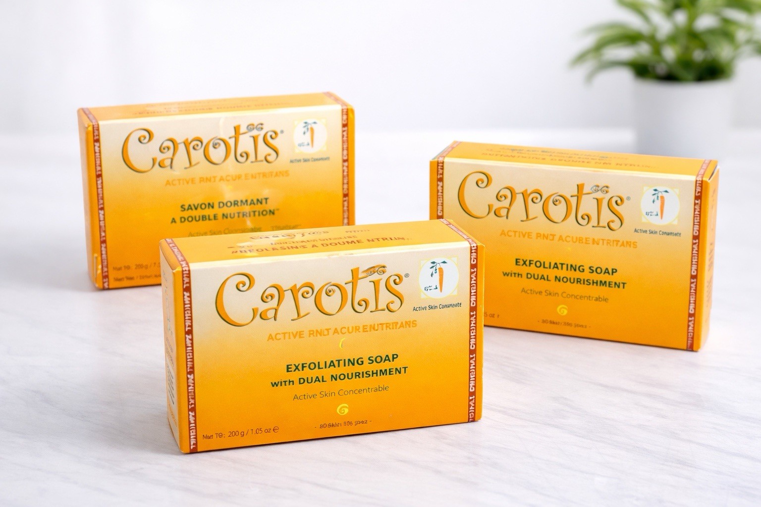 Carotis Exfoliating Soap Bar Body 200g Unisex Orange Rectangular