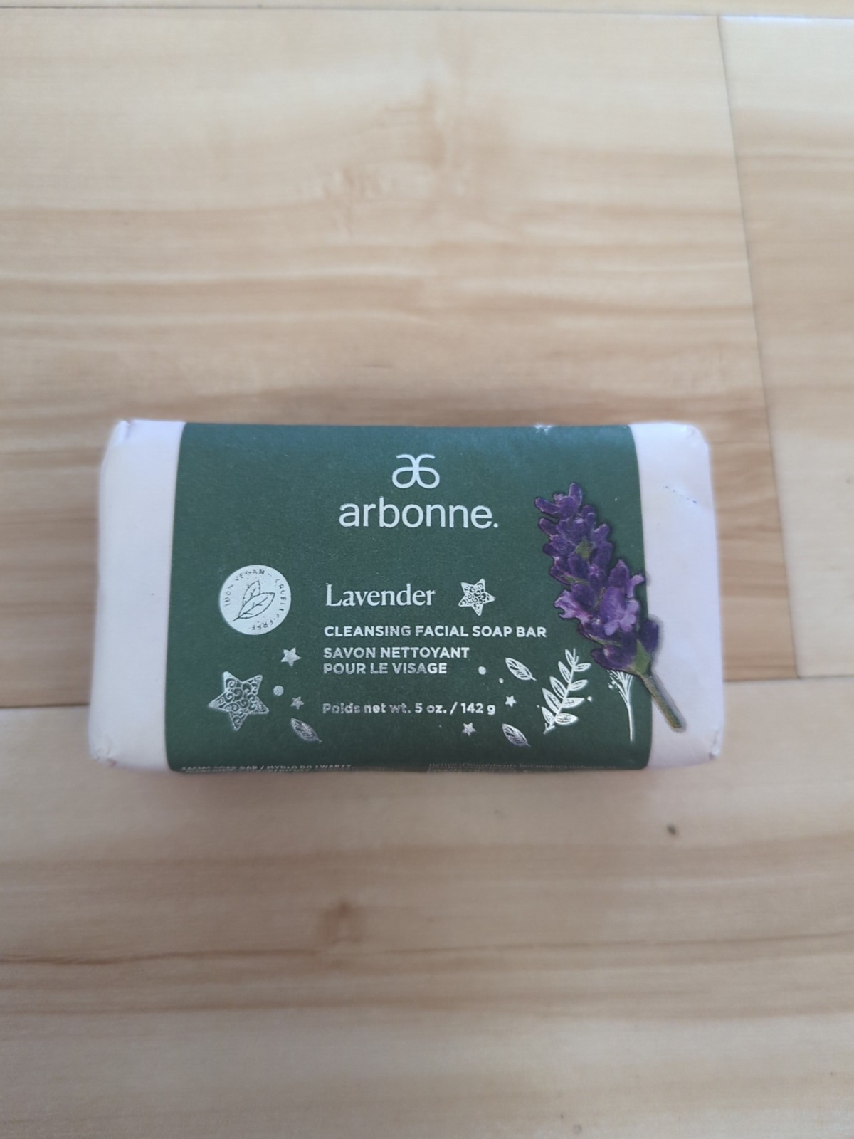 Arbonne Lavender Cleaning Soap Bar Facial Wash 5oz New