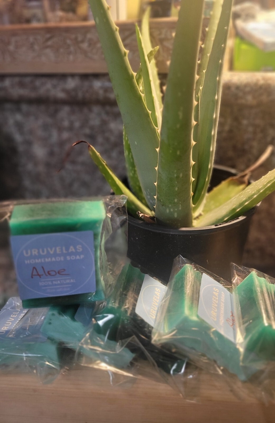 Aloe Vera Glycerin Soap with Vitamin E and Olive Oil-perfect for acne-URUVELAS