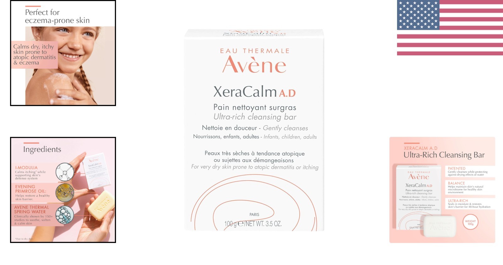 brand Avène Xercalm A.D Ultra-Rich Cleansing Bar for Atopic Dermatitis, Eczem…