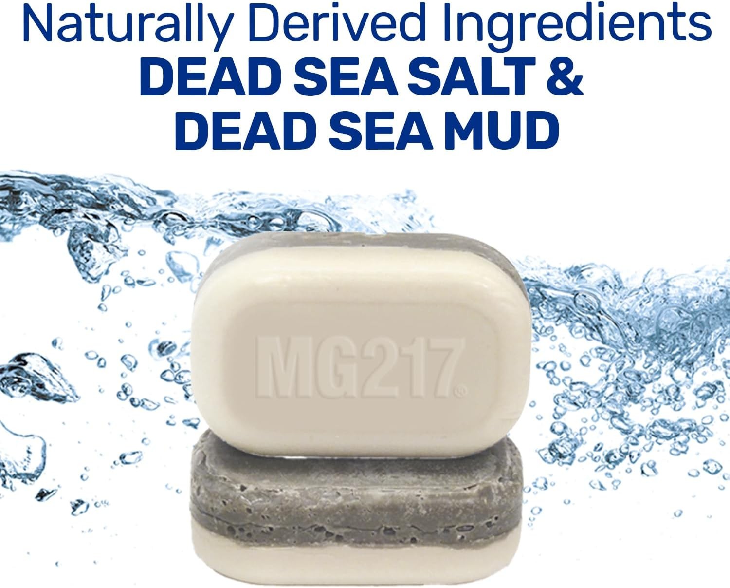 MG217 Psoriasis Dead Sea Mud and Salt Dual Bar Soap – with Aloe and Vitamin E, 3
