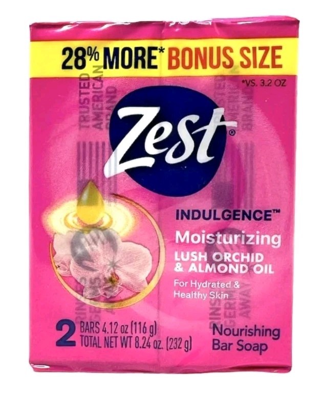 (5) PKs 10 BARS ZEST Moisturizing Lush Orchid & Almond Oil Soap Bars 4.12oz EA