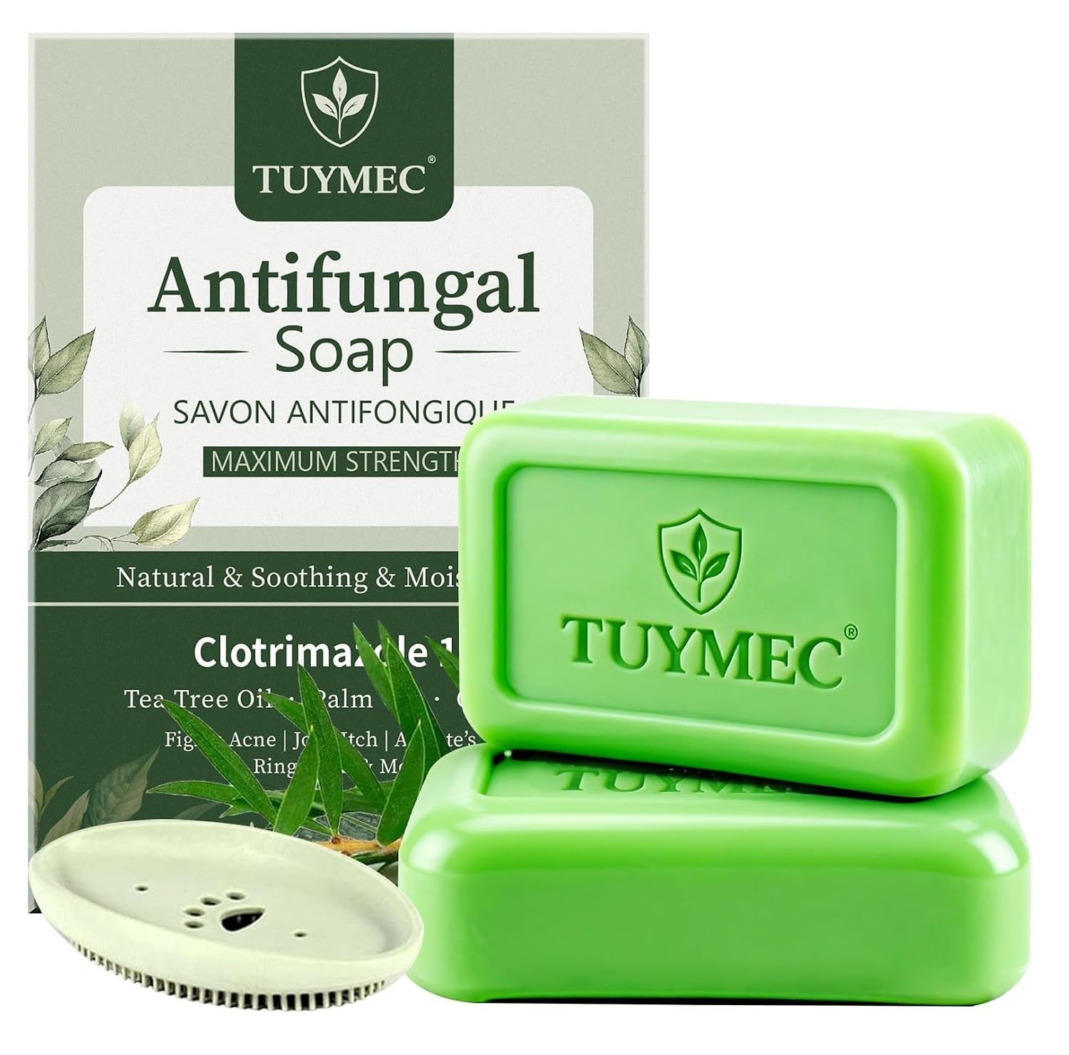 Antifungal Bar Soap – Skin Fungus Treatment for Athlete’s Foot, Jock Itch & R…