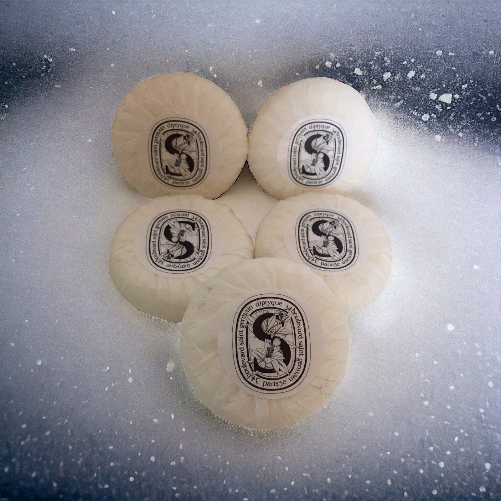 5 Diptyque L’ART DU SOIN Travel Size Soap Bars Exclusively for LA BOTTEGA 1.1oz