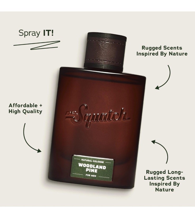 Dr. Squatch Natural Cologne WOODLAND PINE For Men – 1.7 oz – MADE IN USA – NEW