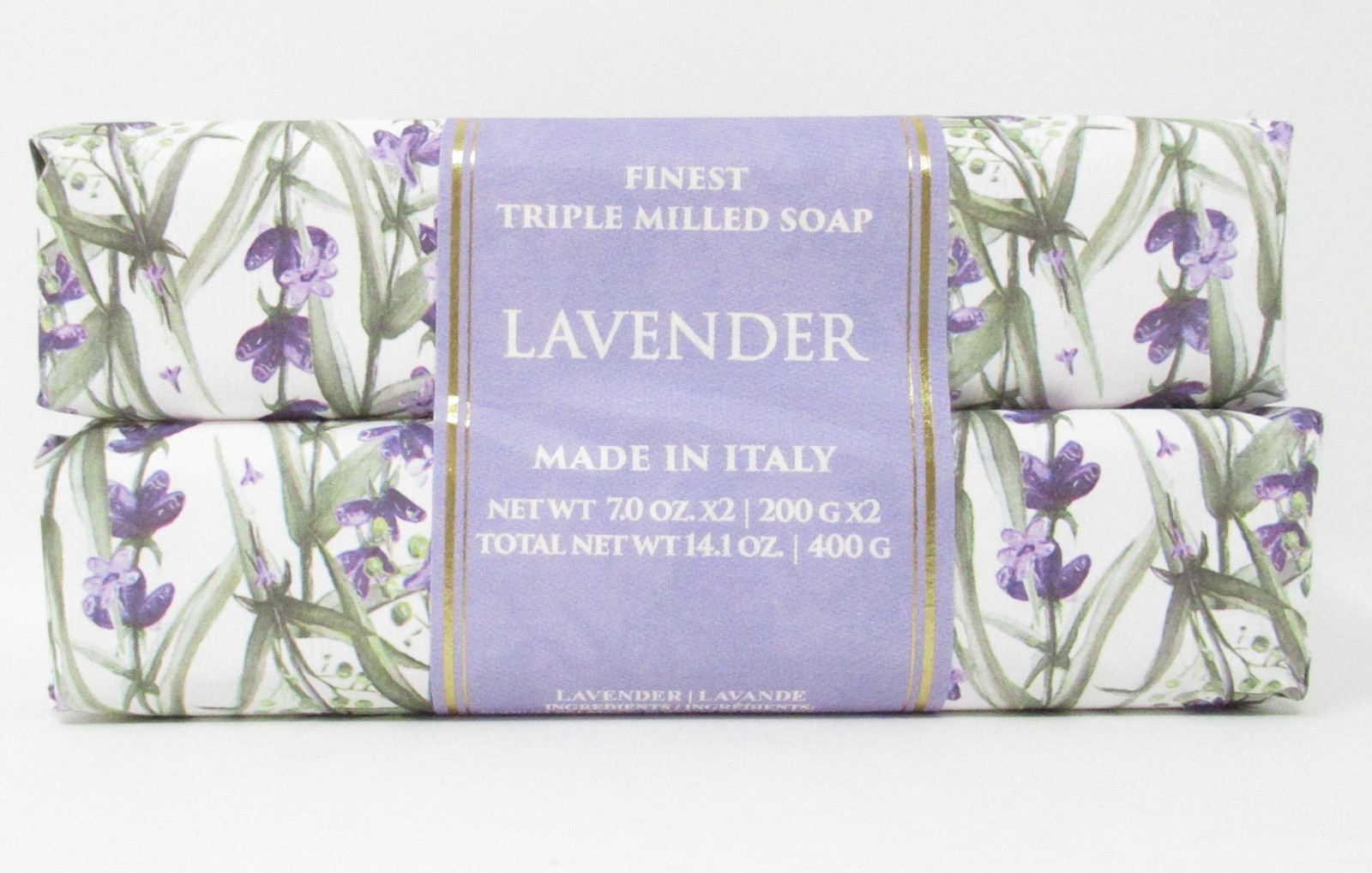 Hopificio Italian Luxury Bath Bar Soap 2 Pack Lavender scented 14oz (2x7oz)