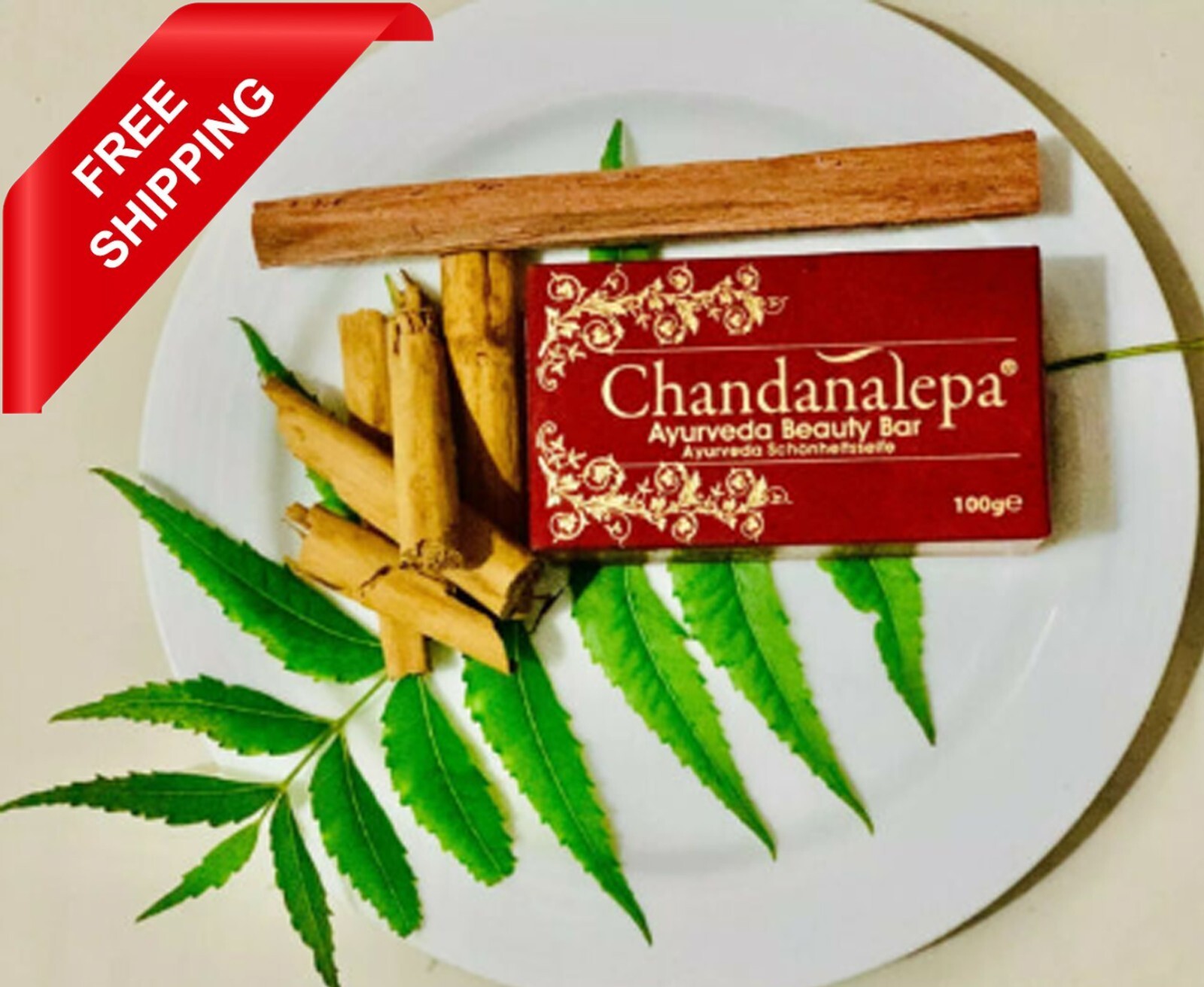 SANDALWOOD SOAP BAR AYURWADIC HERBAL SOAP SRI LANKA CHANDANALEPA FOR SOFT SKIN