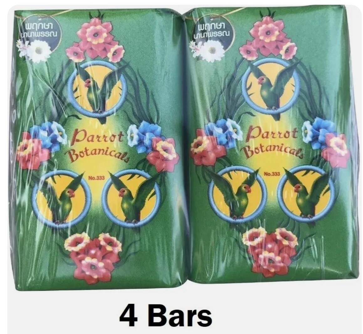 4 Bars – Parrot Unique Botanical Fragrance (Green) Bar Soap 70 G (4-Pack)