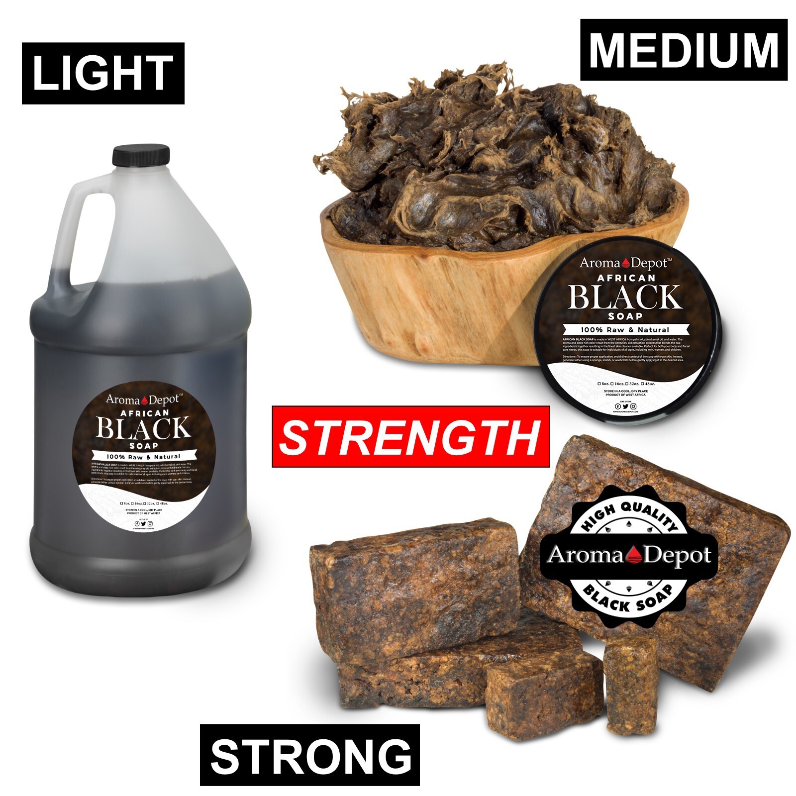 Raw African Black Soap Paste 4 lb. 100% Pure Natural Body Skin Face Wash Hair