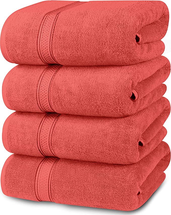 Luxury Bath Towels Pack of 4 27×54 Inches Cotton Soft 600 GSM Utopia Towels