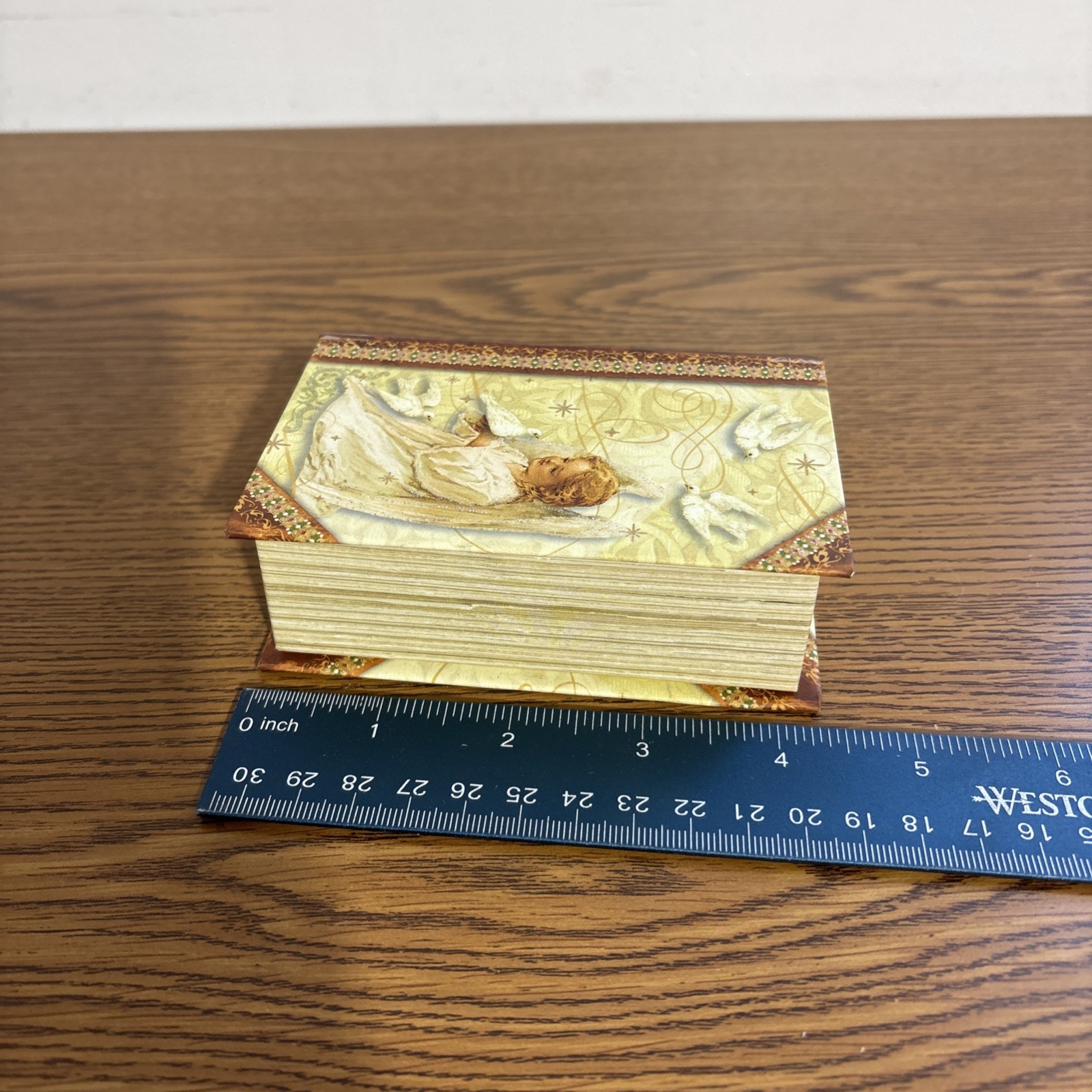 Punch Studio Cherub Shaped Almond Soap Bar In A Book Box Glitter Angel & Doves