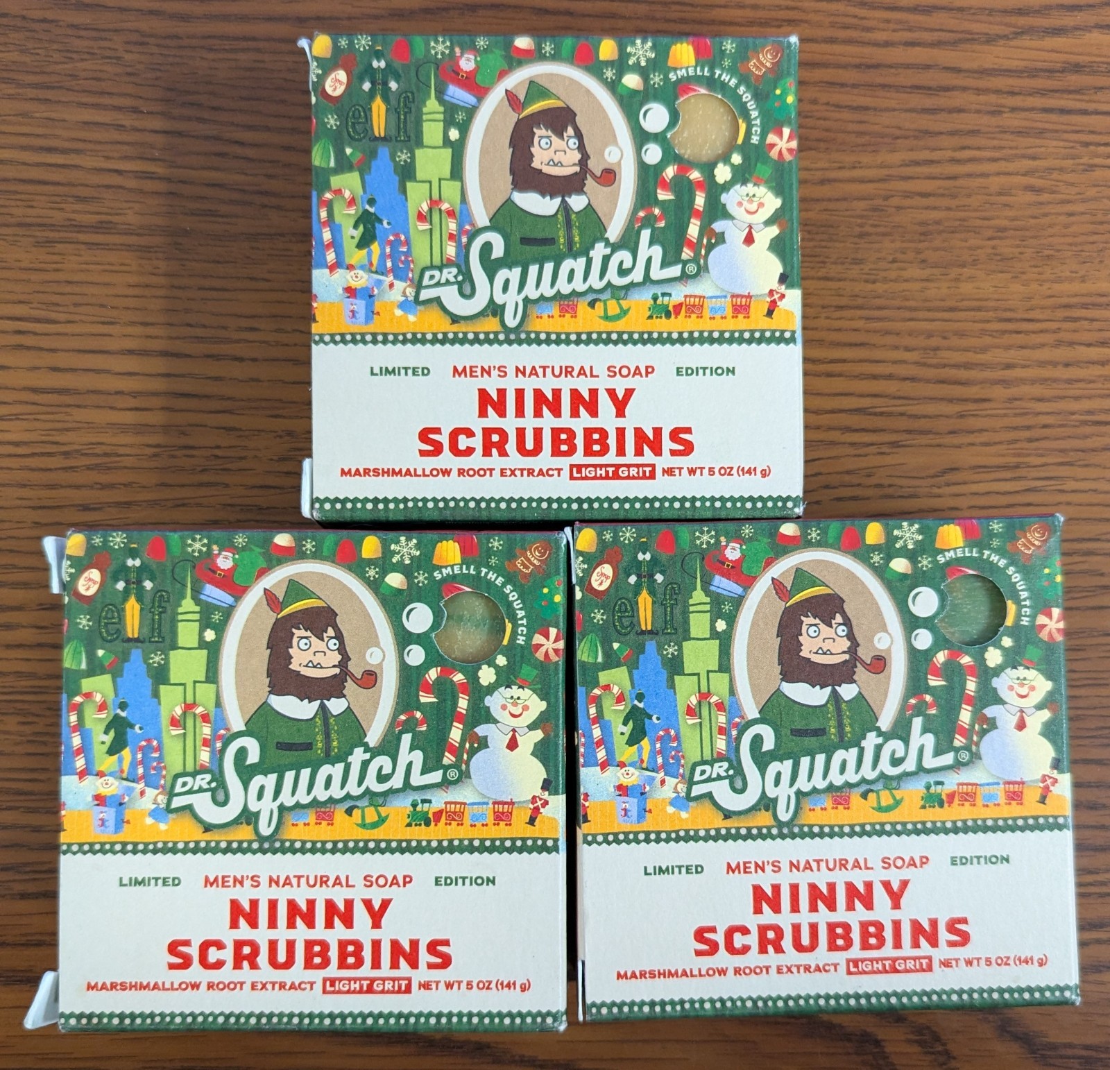 4PCS DR. SQUATCH LIMITED EDITION “NINNY SCRUBBINS” NATURAL BAR SOAP 5oz Each