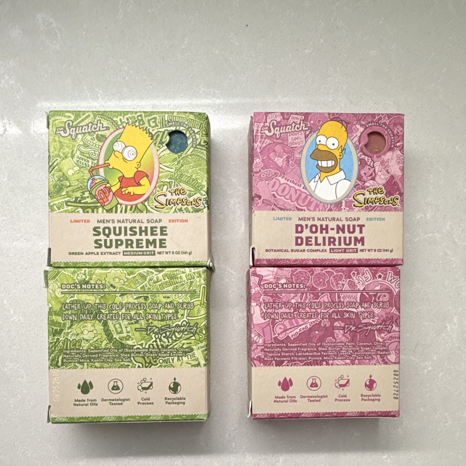Limited Edition Dr Squatch Simpson soap. 2 D’oh-nut delirium 2 Squishee supreme