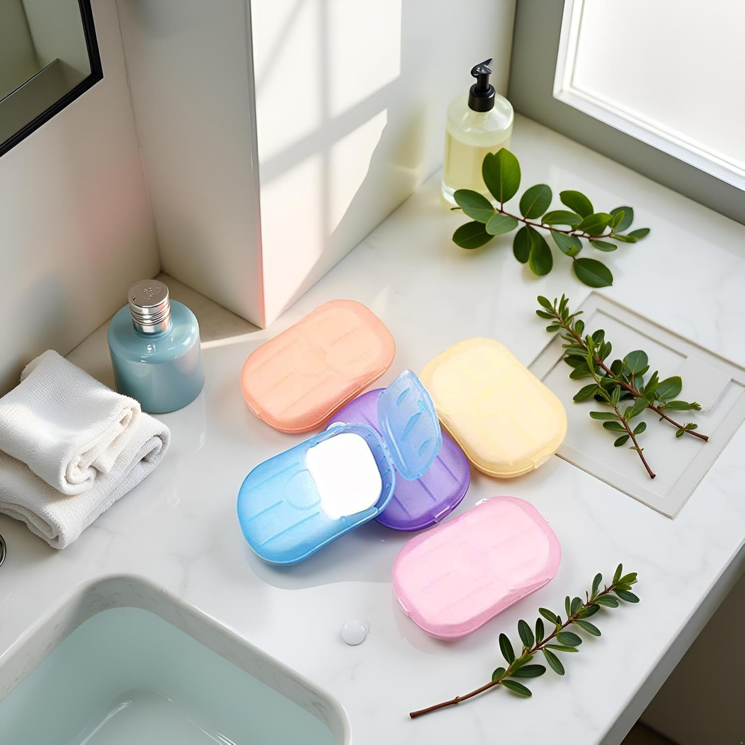 500 Sheets Colorful Disposable Soap Paper 5 Boxes Hand Cleaner Fragrance Mini Co