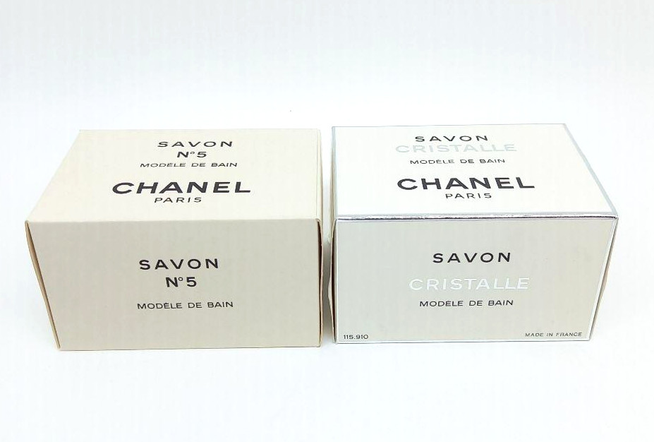 Chanel Cristalle & No. 5 Savon Bath Soap Set 2 × 150g w/Box Modèle de Bain