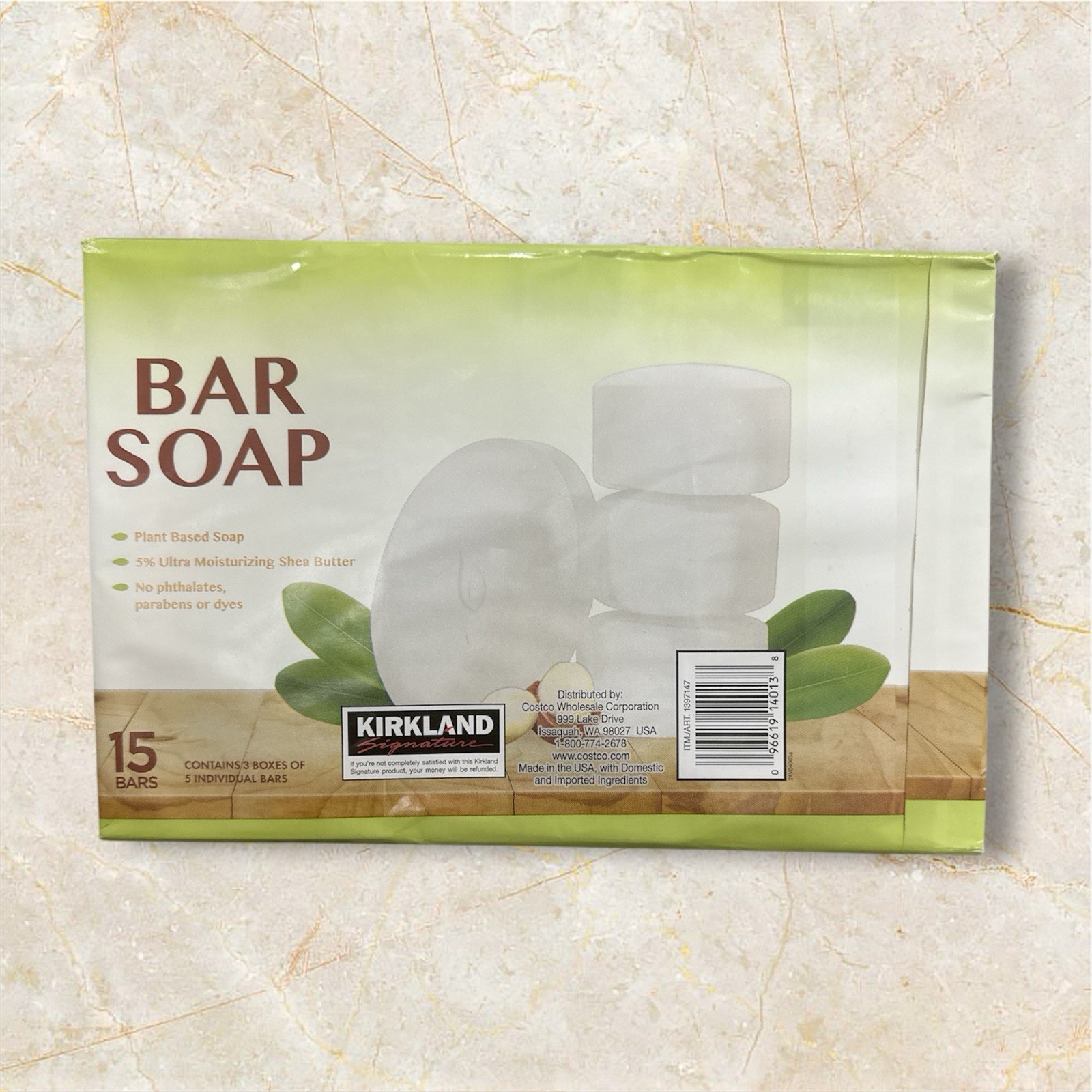 Kirkland Signature Bar Soap with Shea Butter 4.5 Ounce (15 Count)
