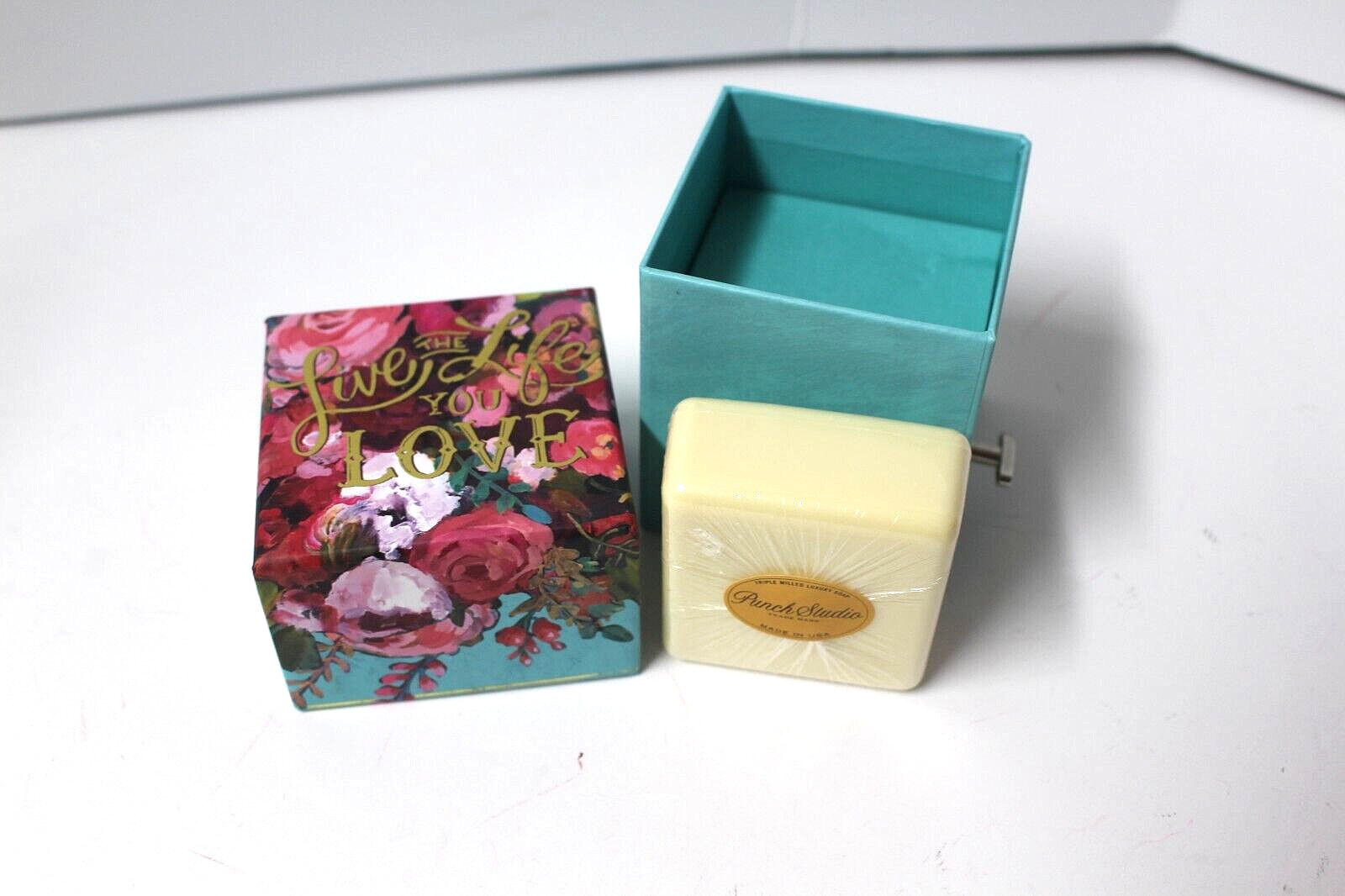 Punch Studio Rose Soap Music Box Plays Waltz of the Flowers Triple Milled Veg