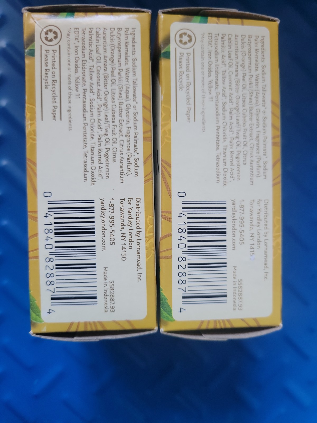 2 Pack Yardley Lemon Verbena With Shea Butter Bar Soap 4 Ounce Each