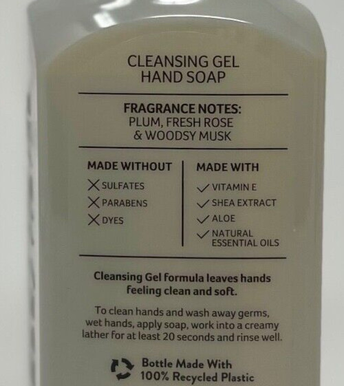 1 BATH & BODY WORKS AMBER CLEANSING GEL HAND SOAP WASH PUMP 8OZ PLUM ROSE MUSK