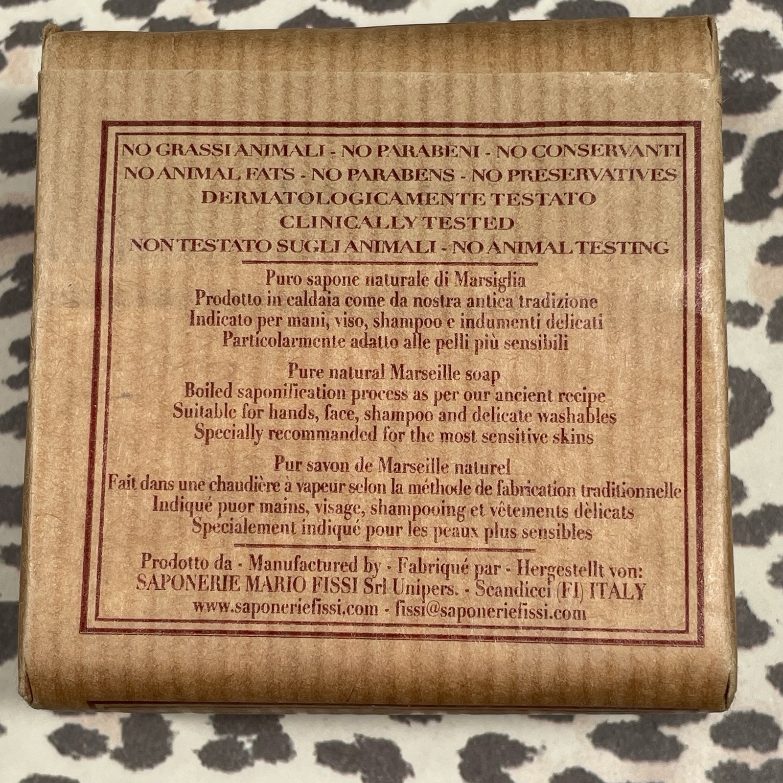 Saponerie Mario Fissi “Savon Pur de Marseille” 3 Soap Bars Size 4.4 oz Each