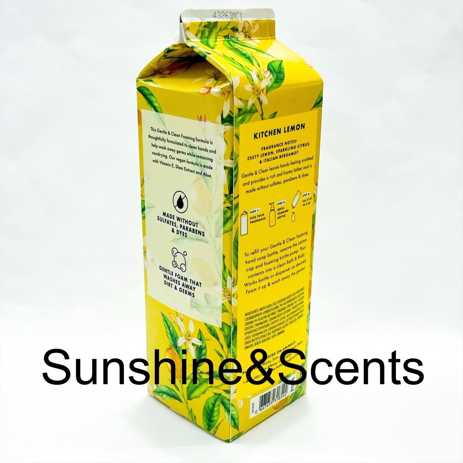 2-PACK Bath & Body Works KITCHEN LEMON Gentle Foaming Hand Soap Refill 32oz -NEW