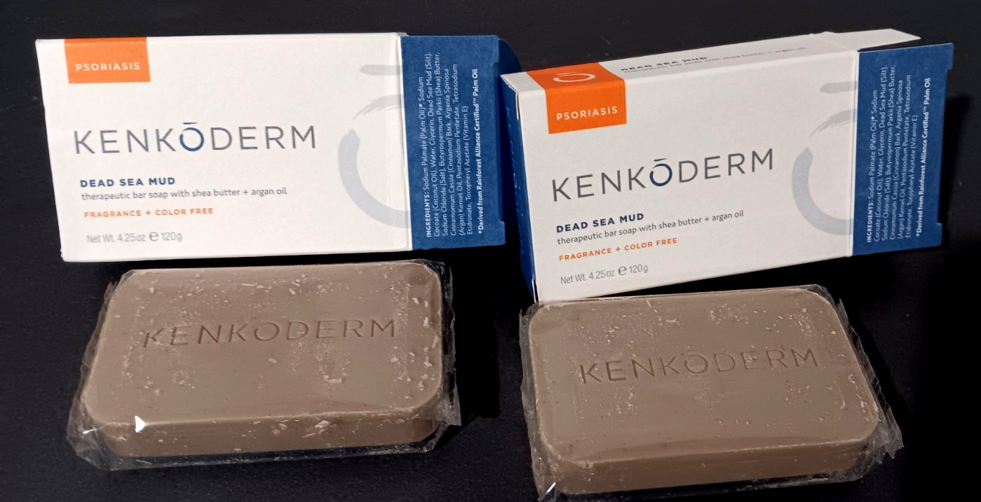 Kenkoderm Psoriasis Dead Sea Mud Soap w/ Argan Oil & Shea ~ 4.25 Oz (Pack of 2)