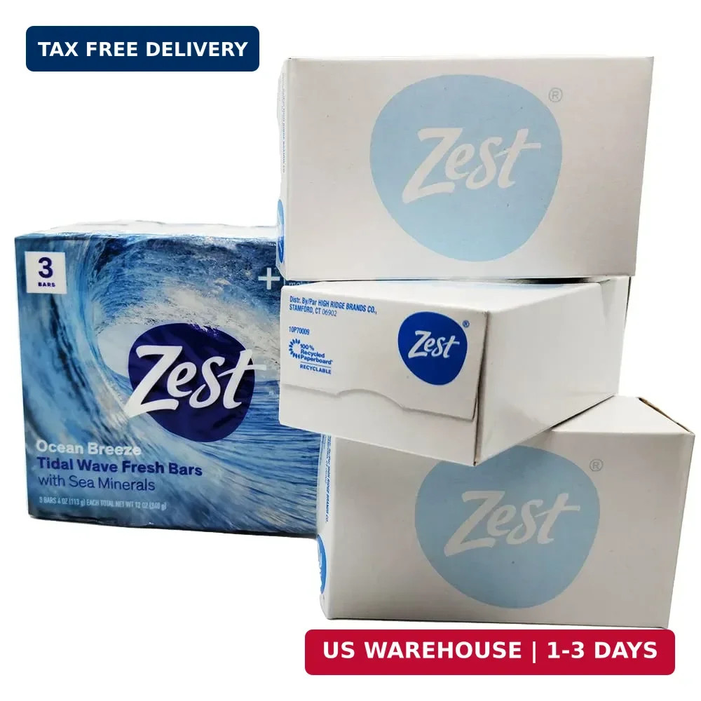 Zest Bar Soap 3 ct, ocean breeze, 12 Ounce