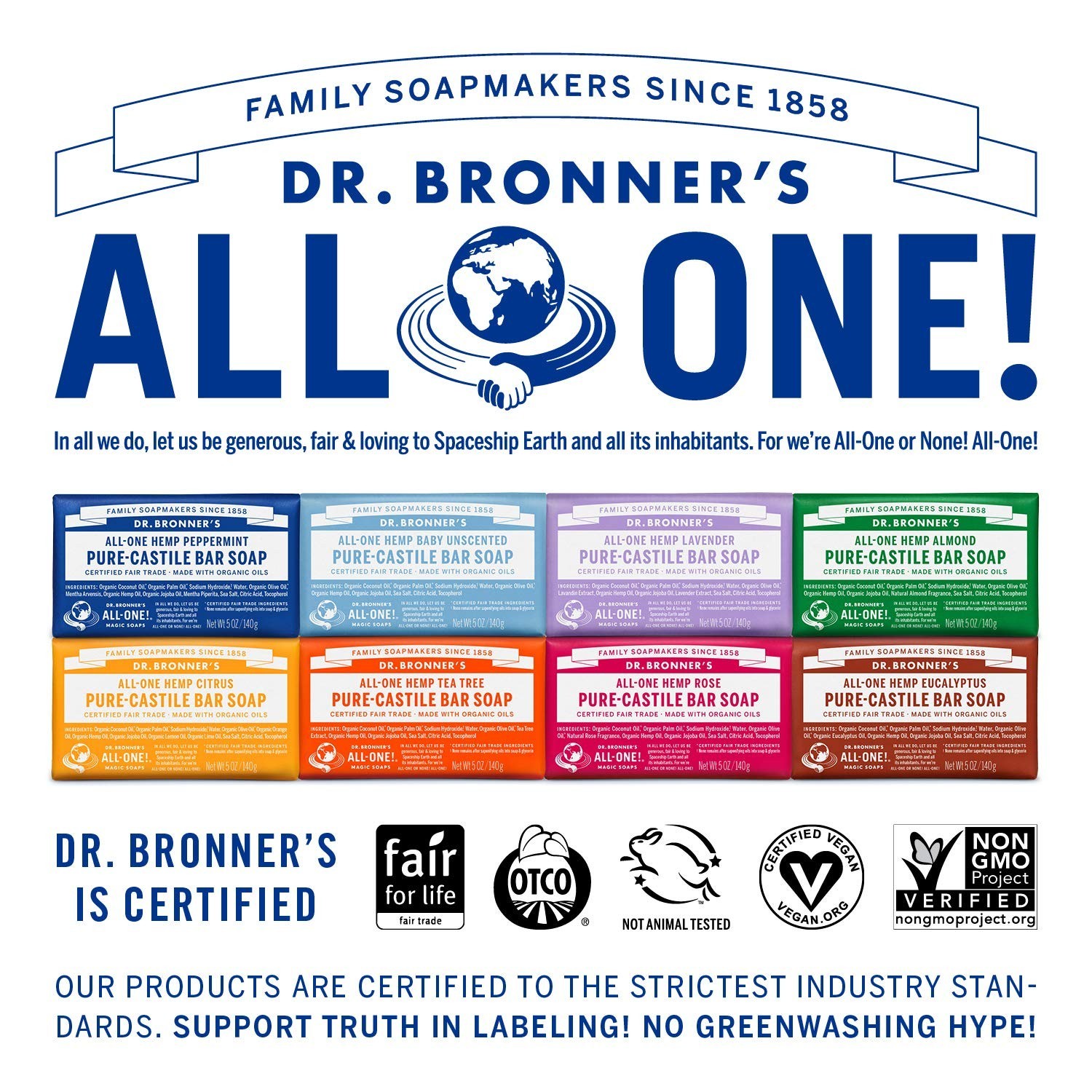 Biodegradable Castile Soap Bars, 6 Pack