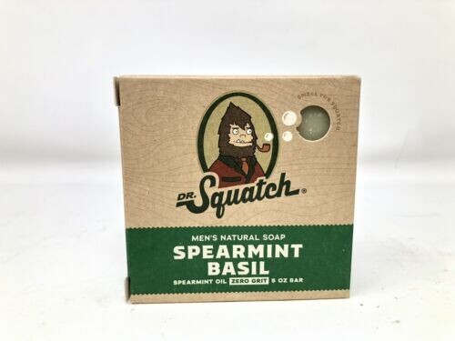 Dr. Squatch All Natural Bar Soap for Men with Zero Grit Spearmint Basil 5oz Bar