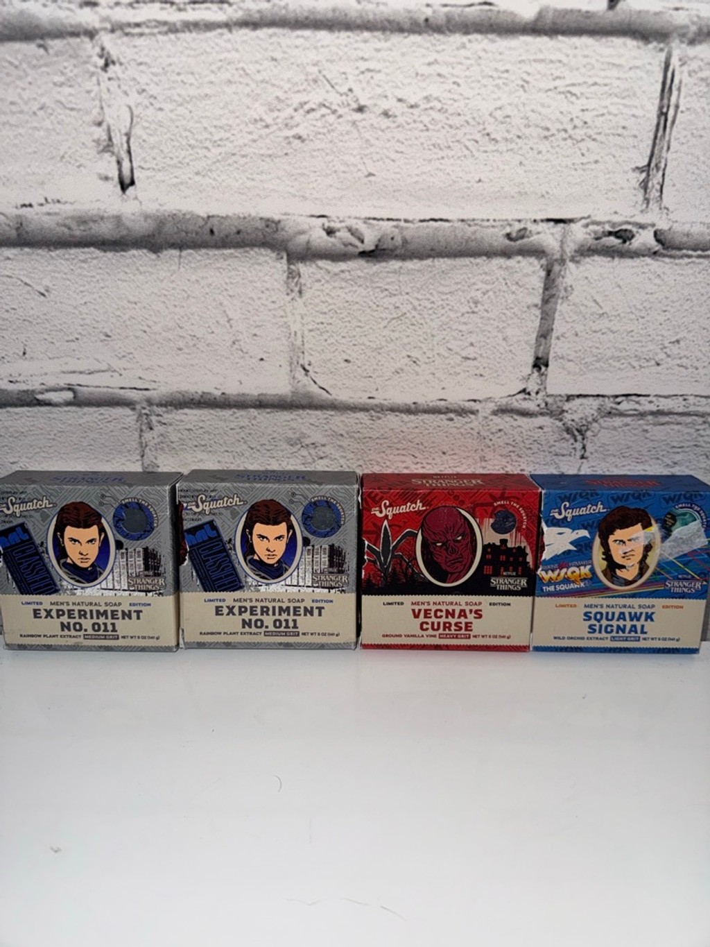 Men’s Dr. Squatch Stranger Things Soap Set of Four Size Gray Red Mens Gift