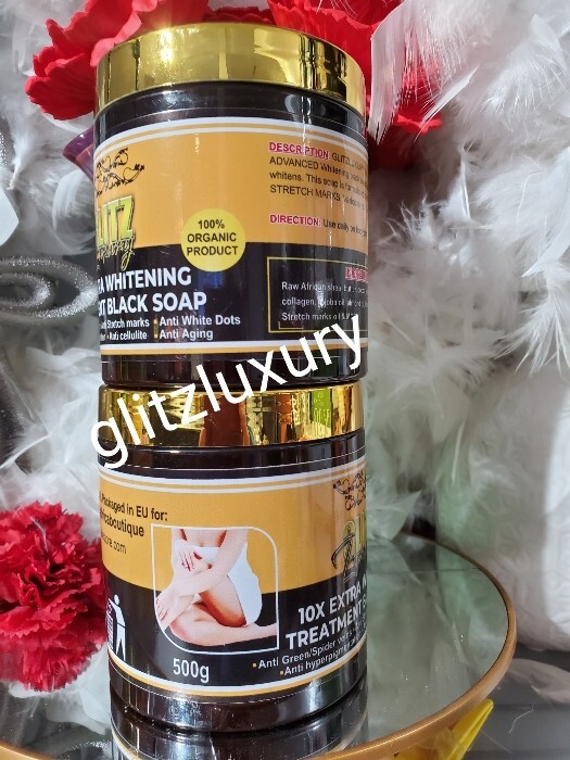 Glitzluxury 10X Xtra Whitening Repair Black Soap👌 500g X 1 Body Only. 7 Days