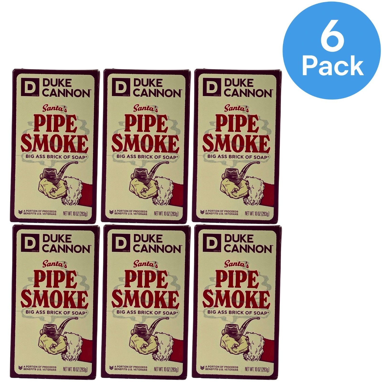 Duke Cannon Santa’s Pipe Smoke Big Ass Brick of Soap 10 OZ 6 Pack New