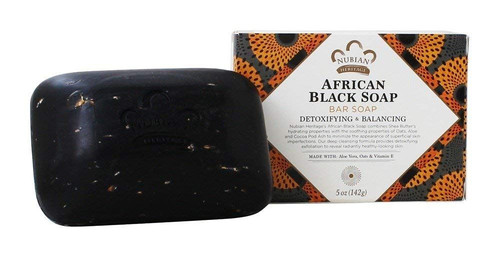 Nubian African Black Soap Bar, 5 Ounce (Pack of 5) 5