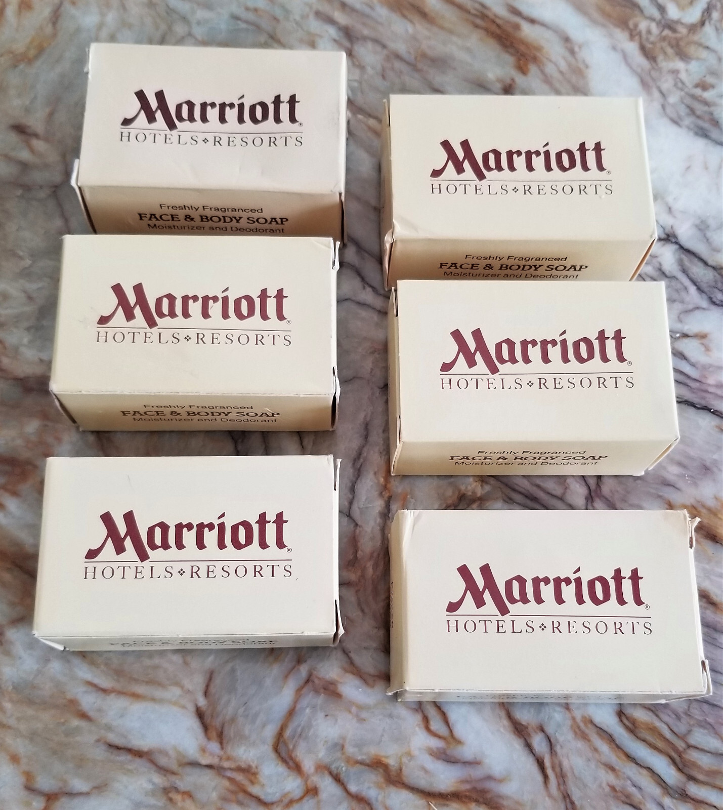 MARRIOTT Hotels & Resorts Lot 6 FRENCH MILLED Bath Soap 1.8 oz ea Bar Moisturize