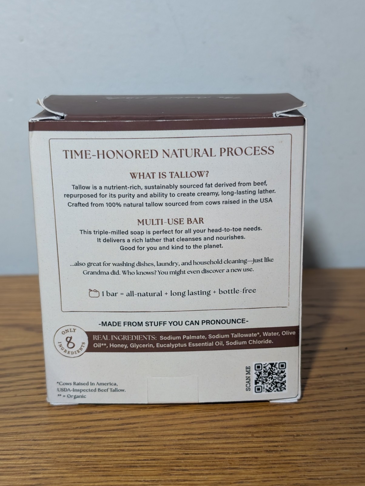 The Rustic Lands Tallow Soap made with raw honey & organic olive oil 4 Bars 5 oz