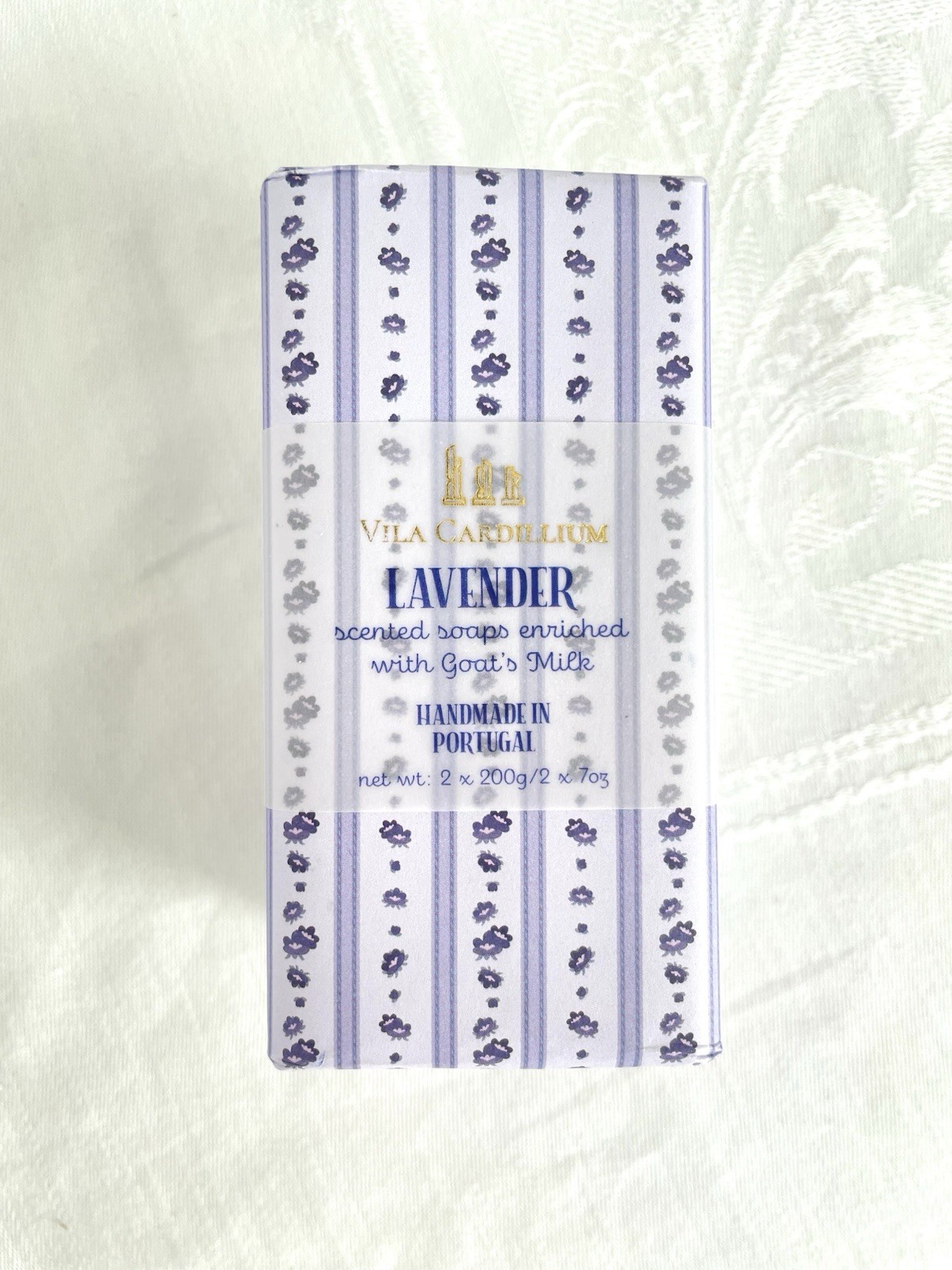 Vila Cardillium Lavender Soap with Goat Milk, Set of 2 Bars, Made in Portugal