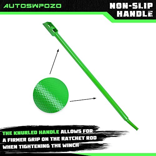 Winch Bar, Combination Winch Bars with Square Head for Flatbed Trailer Green-1P