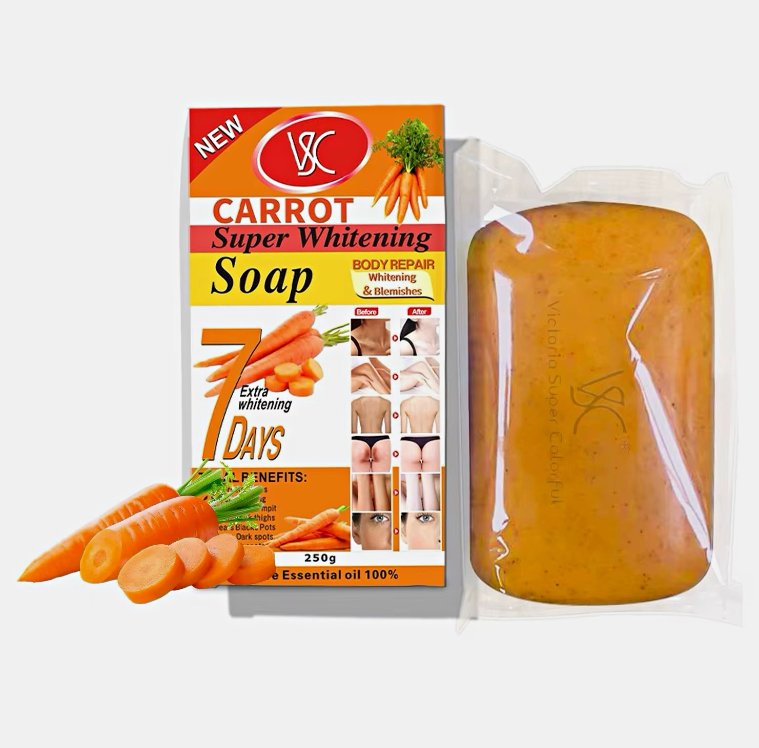 VSC Body Corrector Vitamin C Soap 250g Orange Scent Fruit Pattern Face & Body