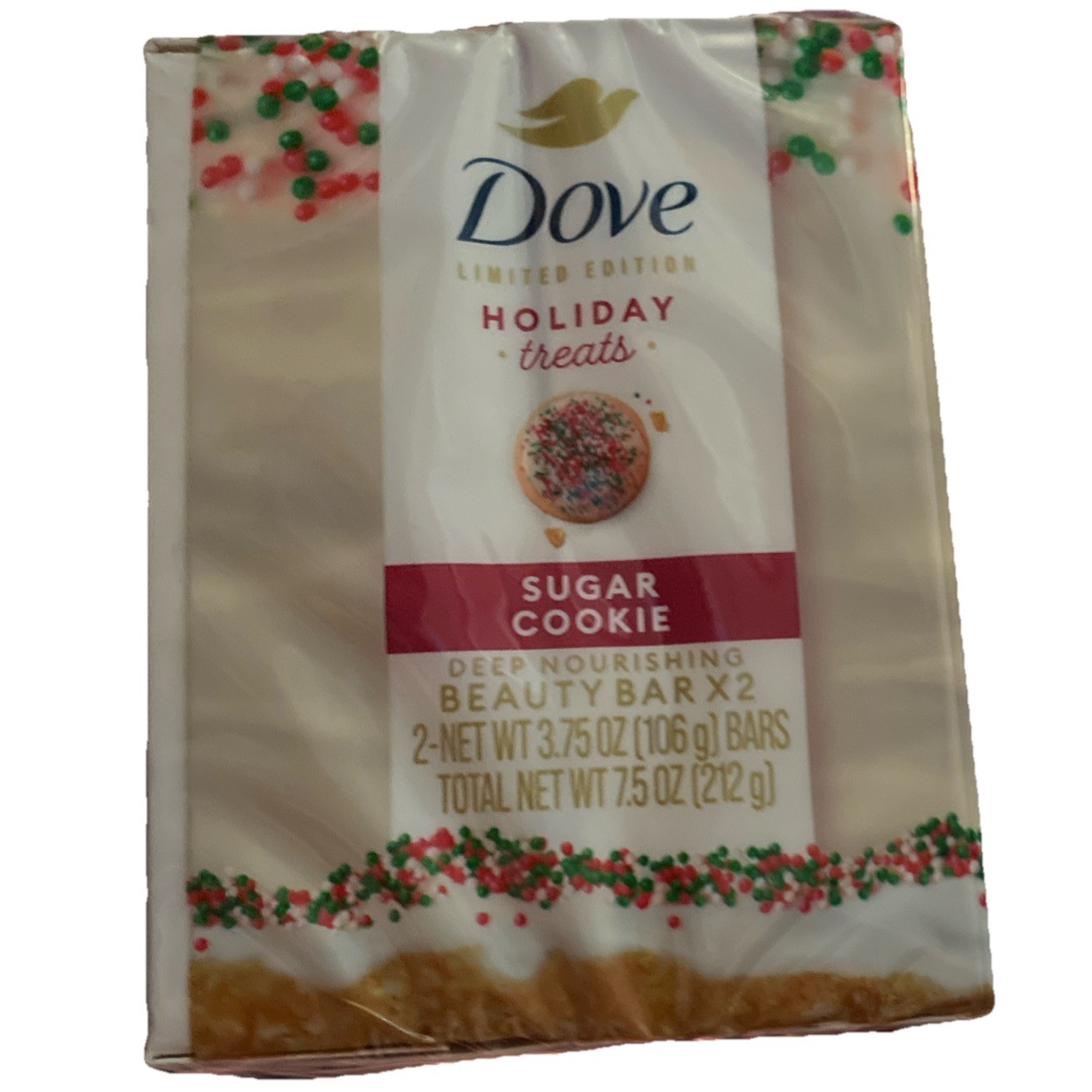 DOVE Limited Edition Holiday Treats Beauty Bar Soap Sugar Cookie 2 Pack 7.5 oz