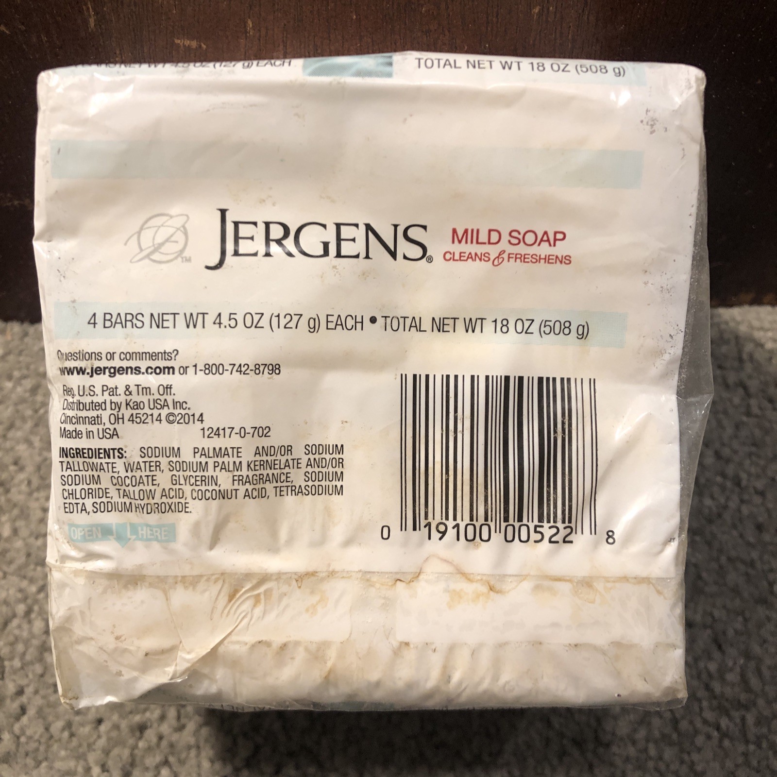 READ – X2 Jergens Mild Soap, Cleans & Freshens, 4 Bars- 4.5oz Each (18oz Total)